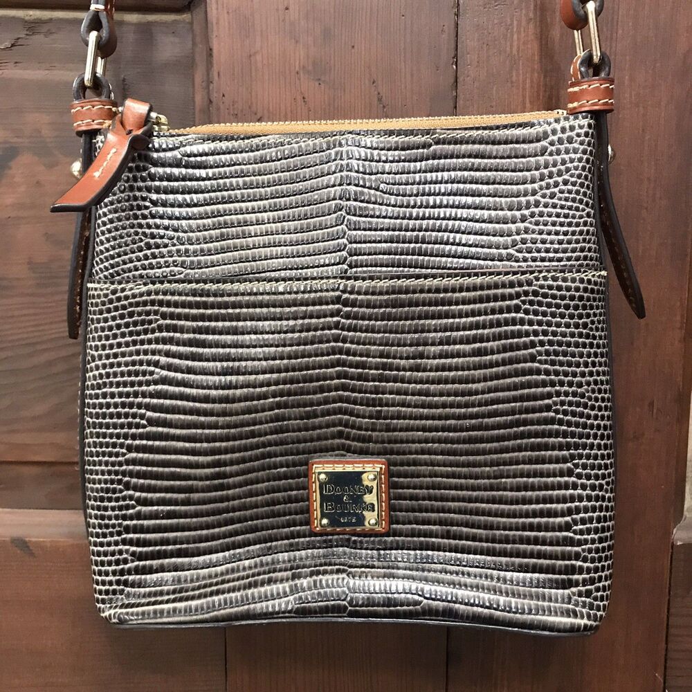 Dooney & Bourke Lizard Embossed Boudreaux Letter Carrier Crossbody Bag
